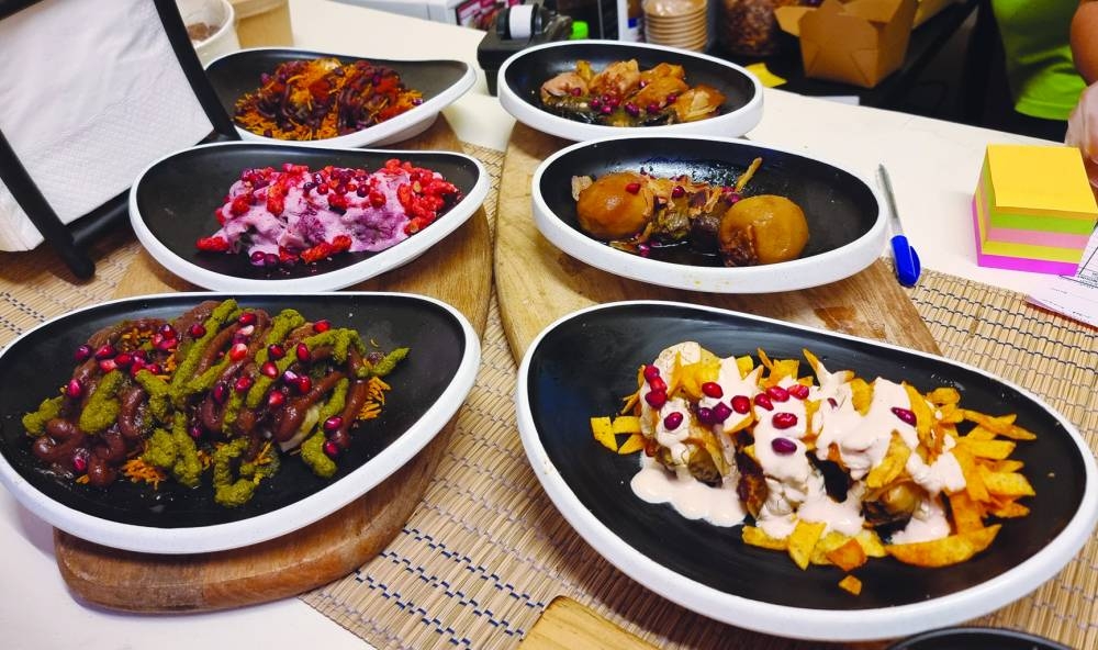 A variety of delicacies are on offer.