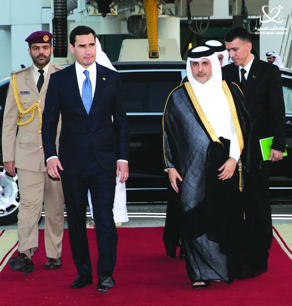 721925431President of Turkmenistan Leaves Doha 2