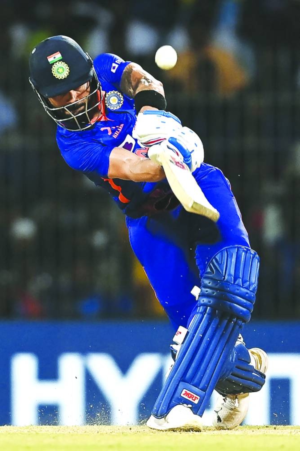 India's Virat Kohli plays a shot during the third one-day international (ODI) against Australia at the MA Chidambaram Stadium in Chennai on Wednesday. (AFP)