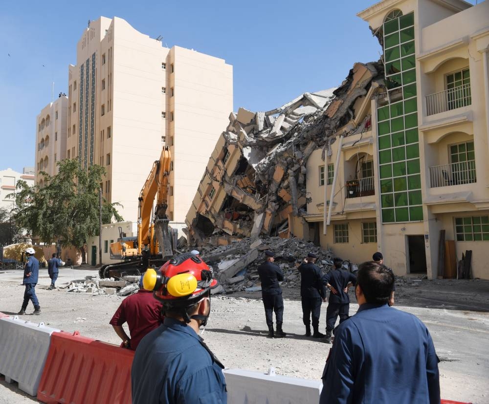 : From the site of the building collapse. Pictures courtesy of Arrayah 