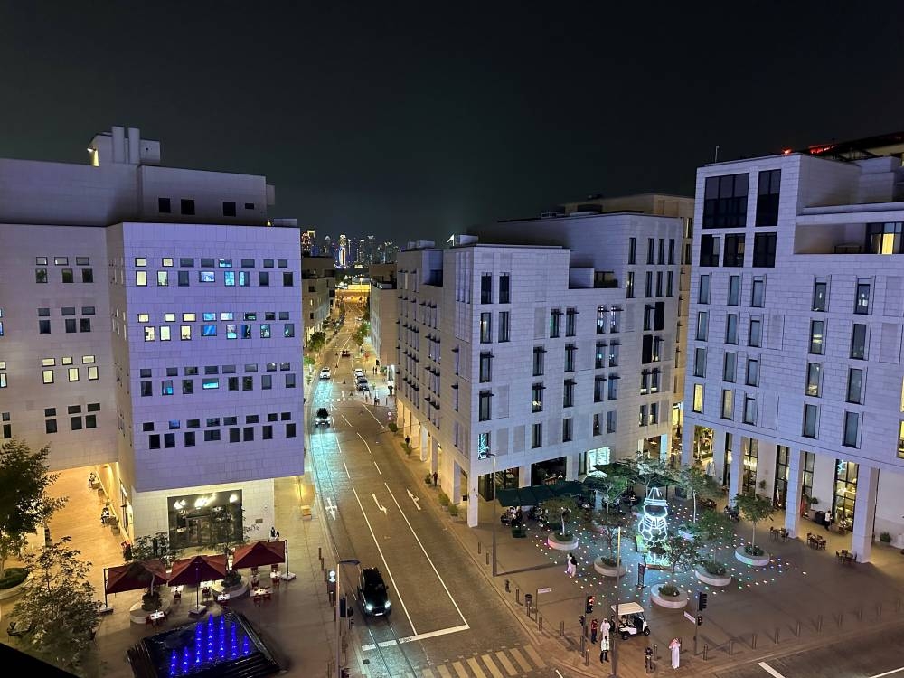 Al Kahraba street with lights on