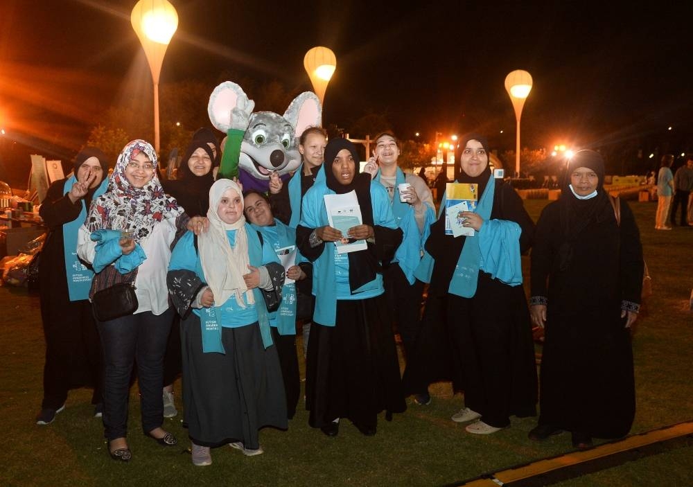A joyous moment from the World Autism Day event Sunday at Oxygen Park. PICTURE: Shaji Kayamkulam.