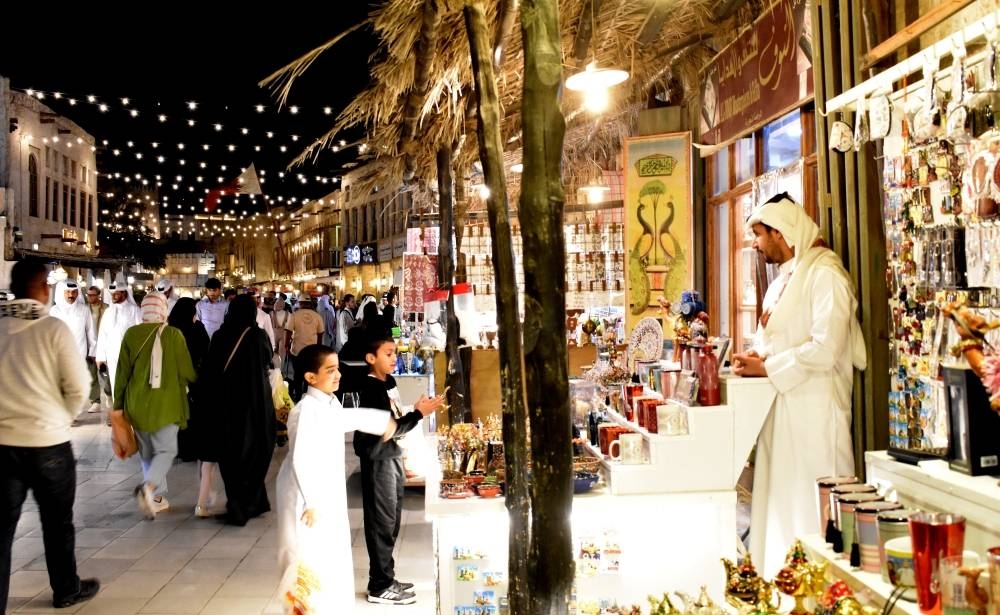 A busy Souq Waqif on a Ramadan evening in the run-up to Garangao. PICTURE: Thajudheen