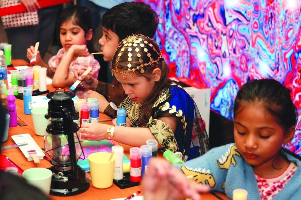 Children engaged in an activity. Supplied picture