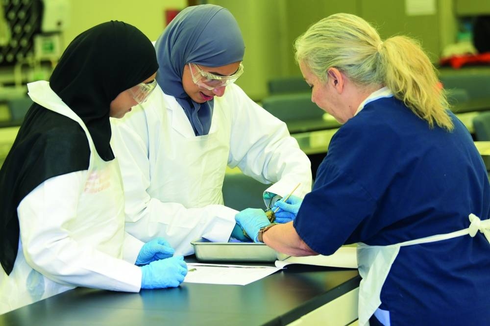 Students engaging with Dr Clare McVeigh, associate professor of biology, during one of the classes.