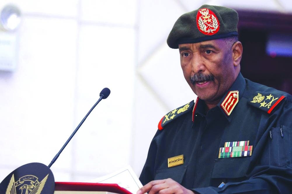 Sudan's Army chief Abdel Fattah al-Burhan speaking on December 5, 2022 in Khartoum. (File)