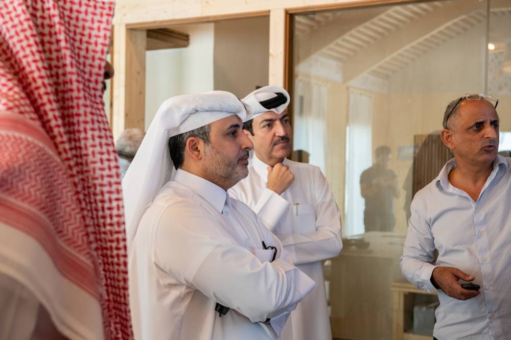 HE Dr Abdullah bin Abdulaziz bin Turki al-Subaie, Minister of Municipality and Chairman of the Expo 2023 Doha Committee, visits the site of the expo at Al Bidda Park.