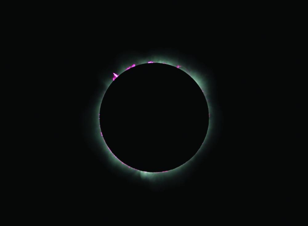 A supplied image of a total solar eclipse, Exmouth, Western Australia.