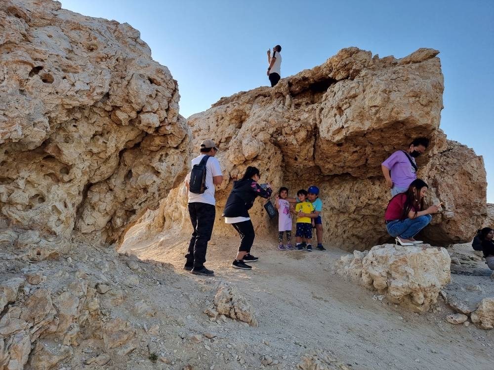 Rock formations at Purple Island serve as a backdrop for picture-taking. PICTURE: Joey Aguilar