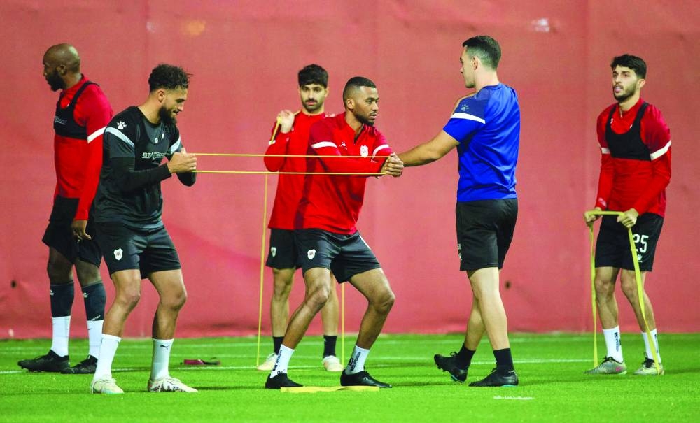 Al Rayyan train yesterday on the eve of their QNB Stars League match against Al Sadd. 