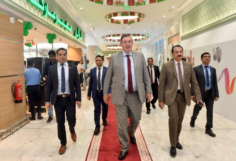 British ambassador John Wilks is welcomed by senior management officials of LuLu Group. PICTURE: Shaji Kayamkulam