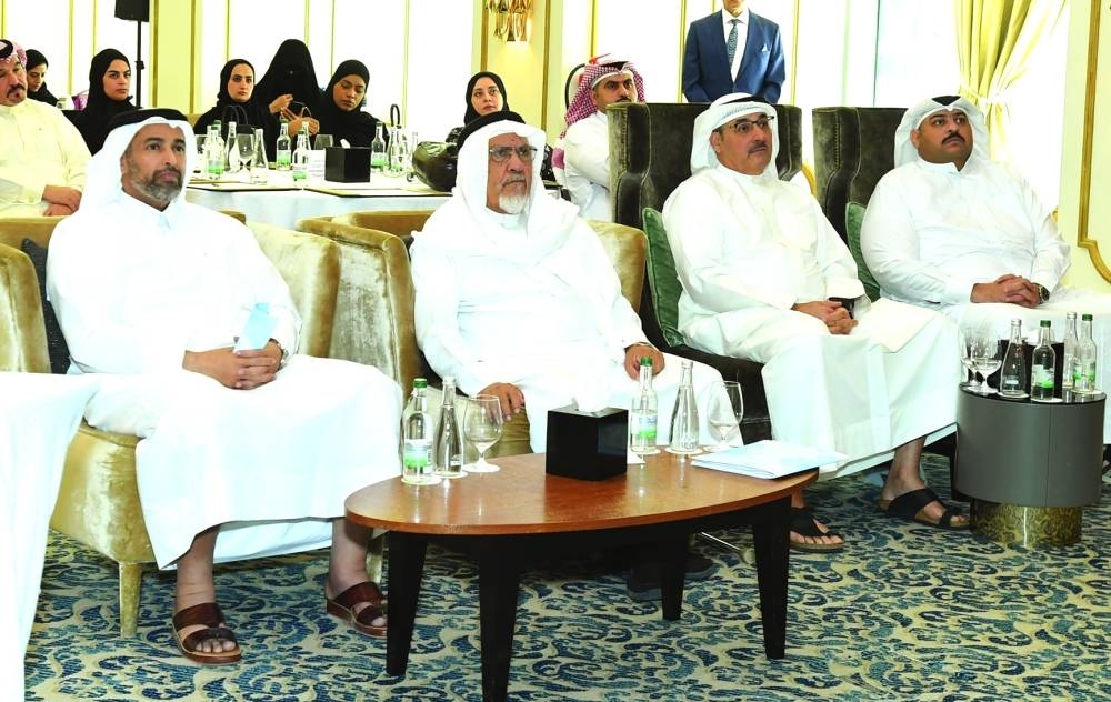 HE Sheikh Dr Faleh bin Nasser bin Ahmed al-Thani and other dignitaries at the symposium.