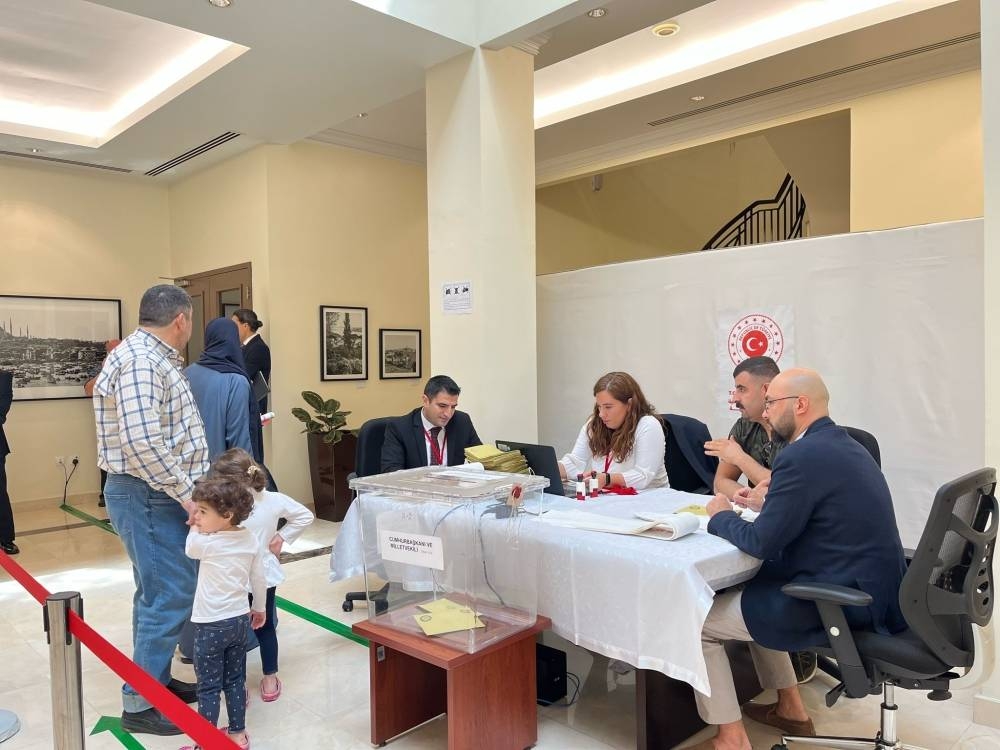 Turkish voters living in Qatar headed to the polls Monday to cast their votes