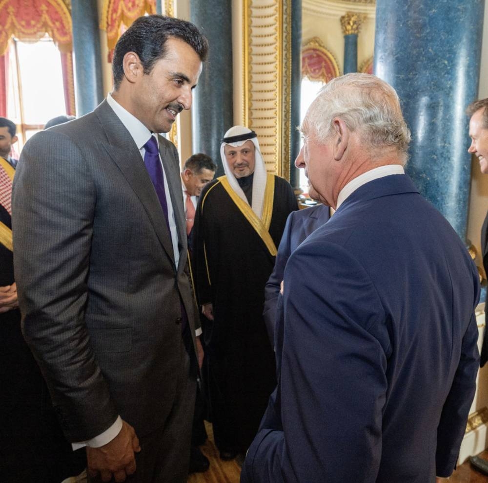 His Highness the Amir and Her Highness Sheikha Jawaher expressed warm congratulations to King Charles III and Queen Camilla.