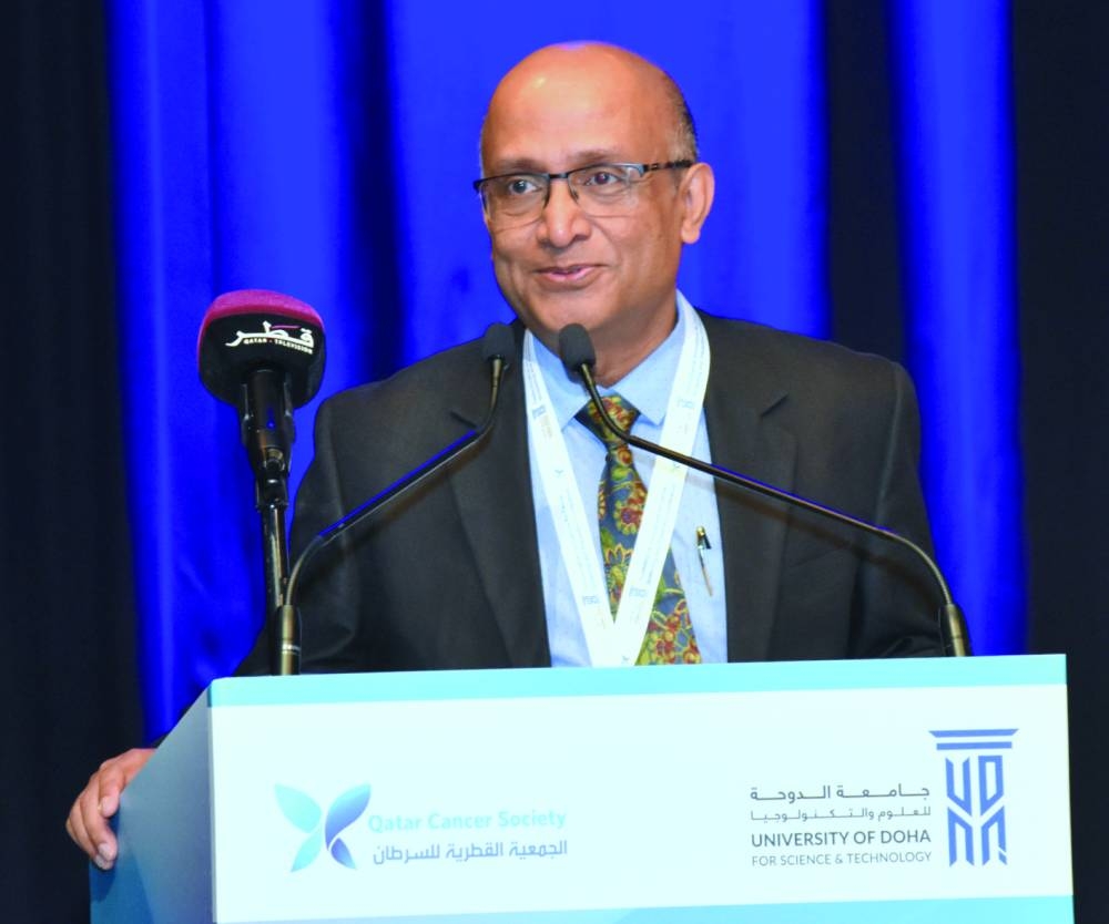 Dr Partha Basu speaking at the event. PICTURE: Thajudheen