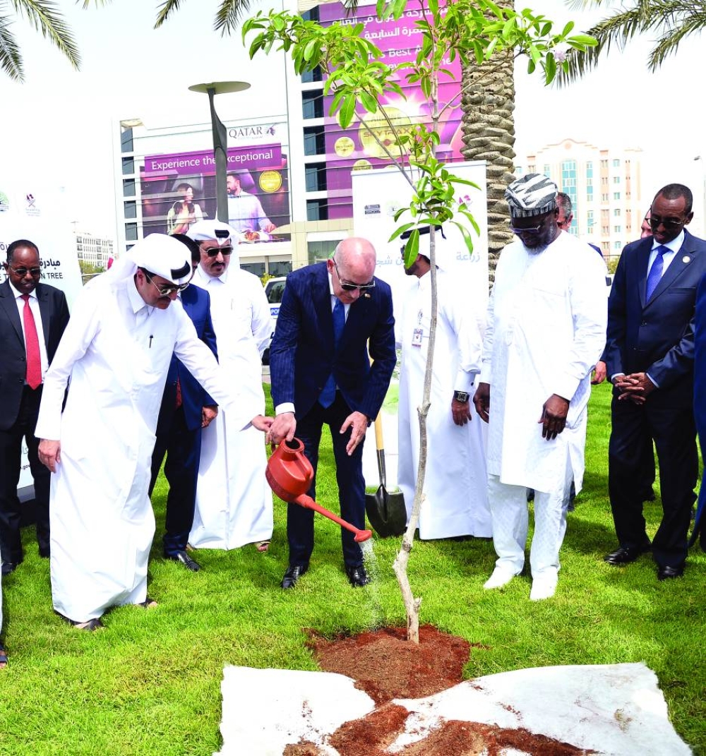 The tree planting ceremony in progress Monday. PICTURE: Shaji Kayamkulam.
