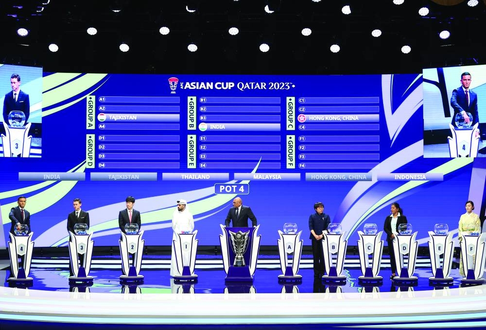 Draw assistants during the draw ceremony of the AFC Asian Cup at the Katara Opera House on Thursday.
