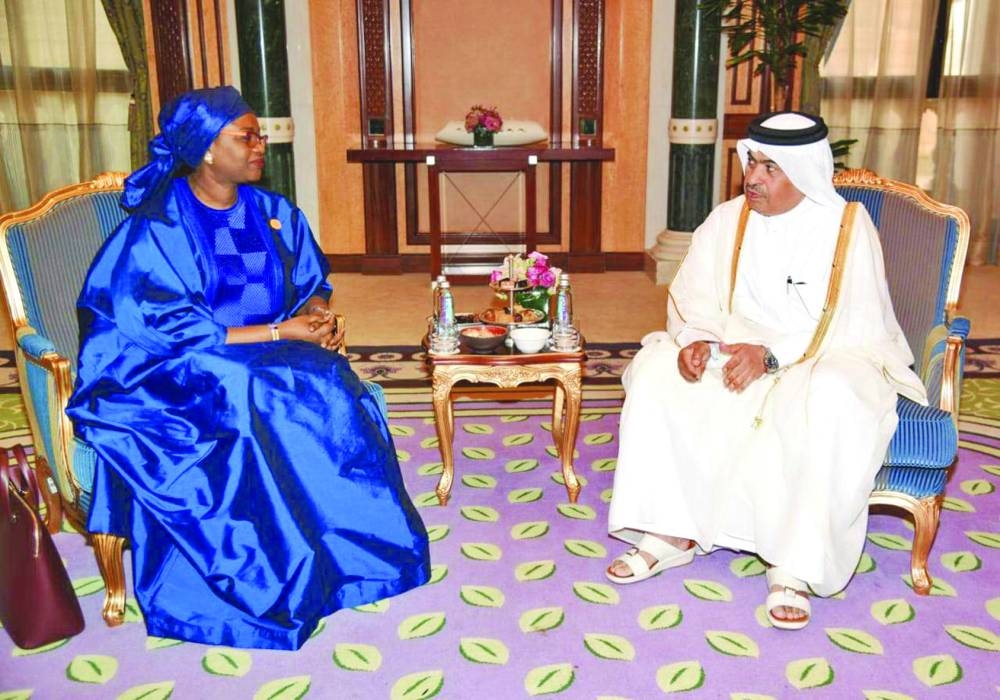 HE al-Kuwari with Oulimata Sarr, Minister of Economy, Planning, and Co-operation of Senegal.