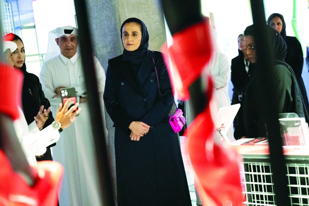 HE Sheikha Al Mayassa bint Hamad al-Thani at the inauguration of the Zwara: Focus on Forever Valentino Exhibition. PICTURES: QM