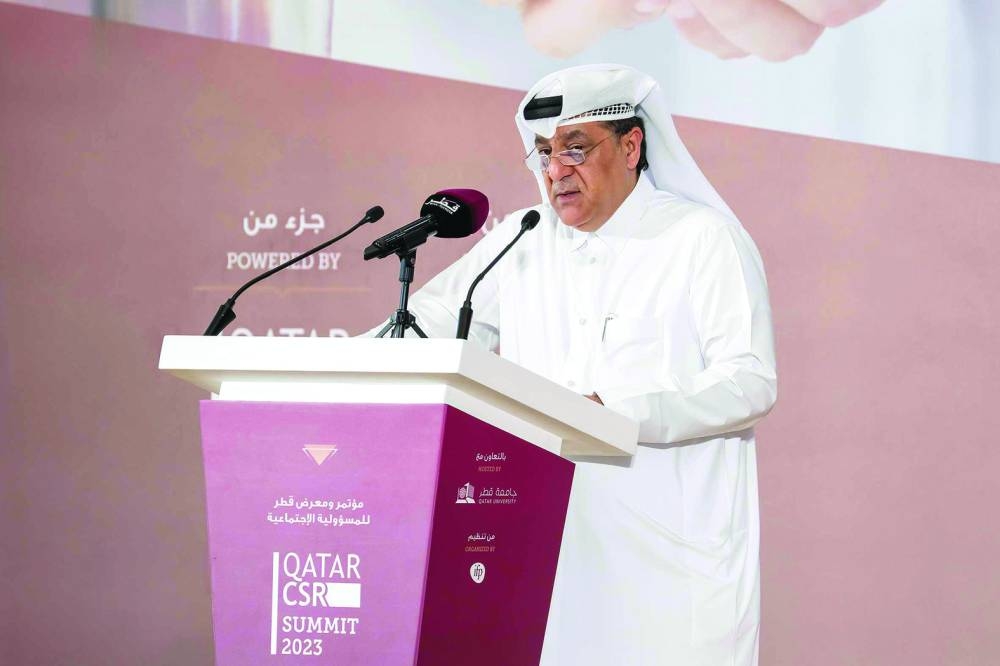 QNB Group chief business officer Yousef Mahmoud al-Neama addressing the opening ceremony.