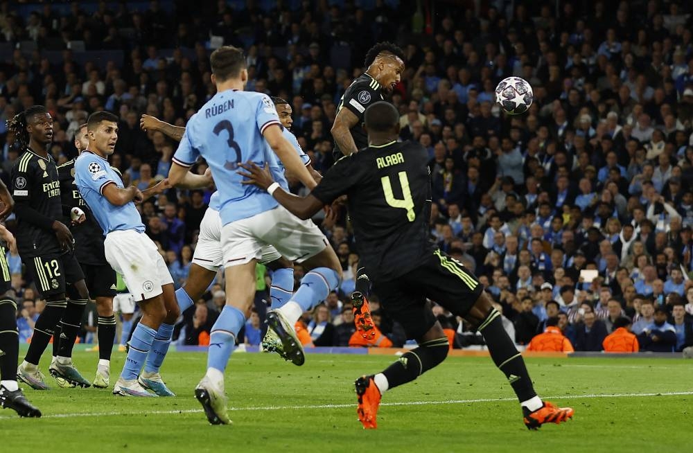 Real Madrid's Eder Militao scores an own goal and Manchester City's third. (Reuters)