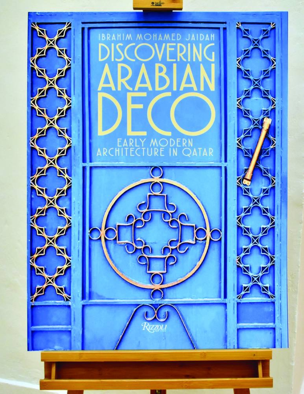 A 3D model of the cover of architect Ibrahim Mohamed Jaidah's latest book, 'Discovering Arabian Deco, Early Modern Architecture in Qatar.' PICTURE: Thajudheen.