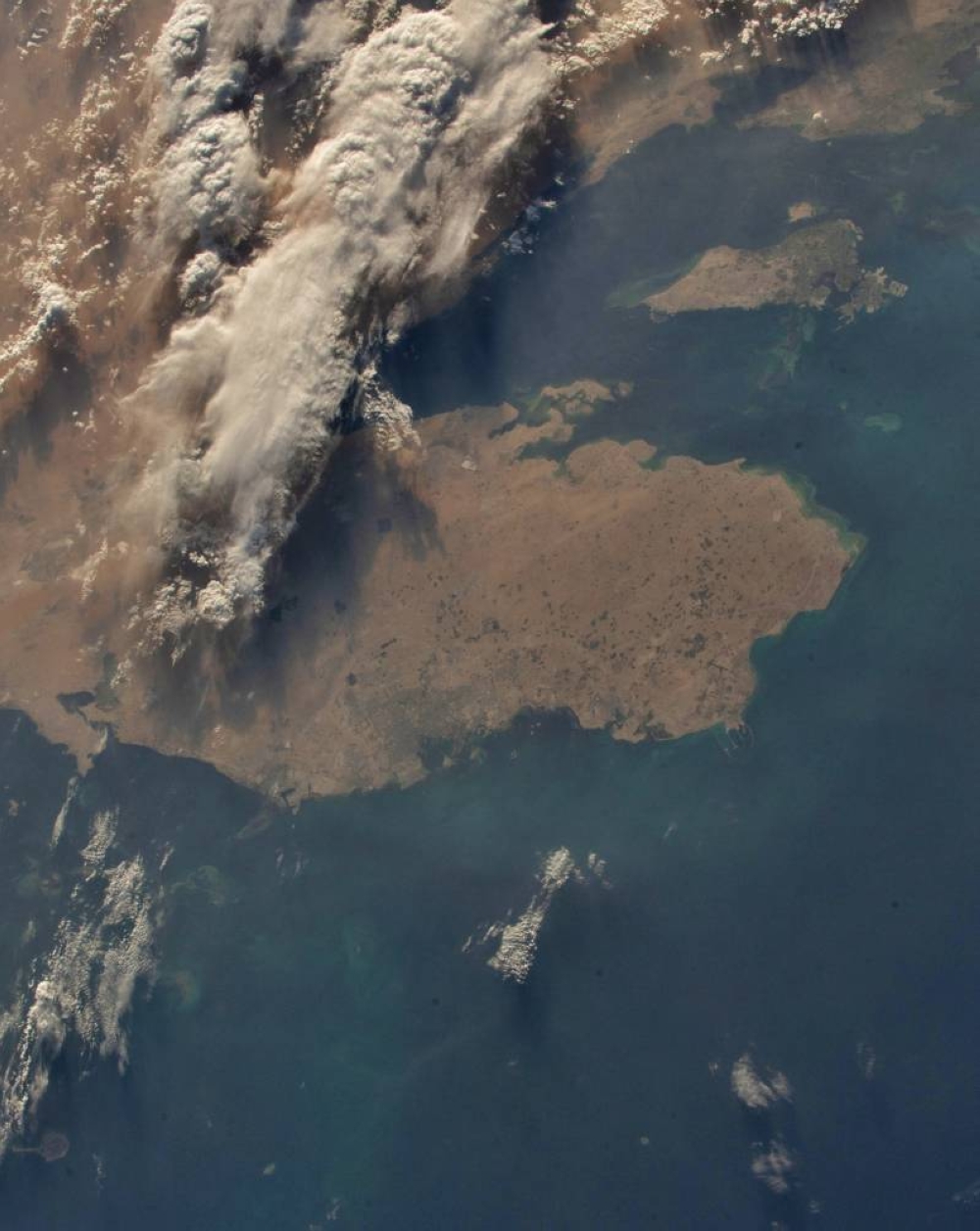 Qatar as seen from space. Picture taken by Emirati astronaut Sultan Al Neyadi.