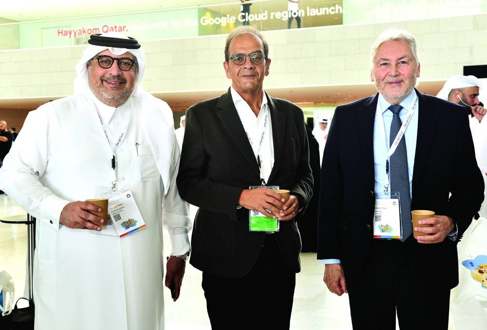 Faisal Abdulhameed al-Mudahka, Editor-in-Chief of Gulf Times, together with other attendees of Google Cloud's official opening its new Doha cloud region. PICTURES: Shaji Kayamkulam