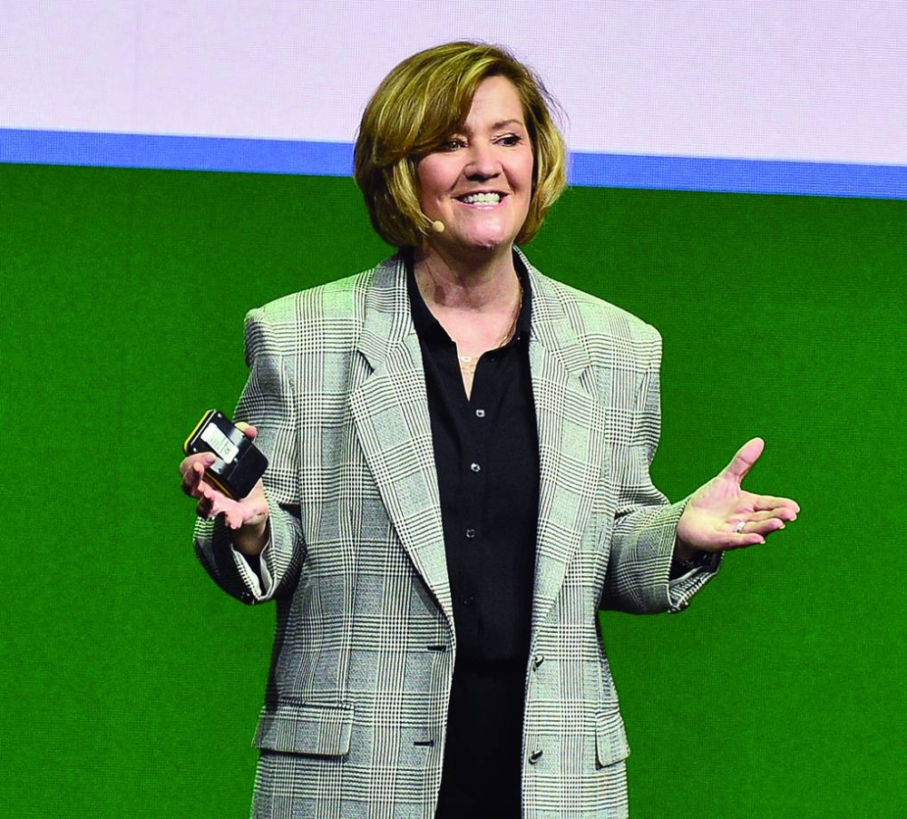 Adaire Fox-Martin, president, Google Cloud Go-to-Market, during a presentation.
