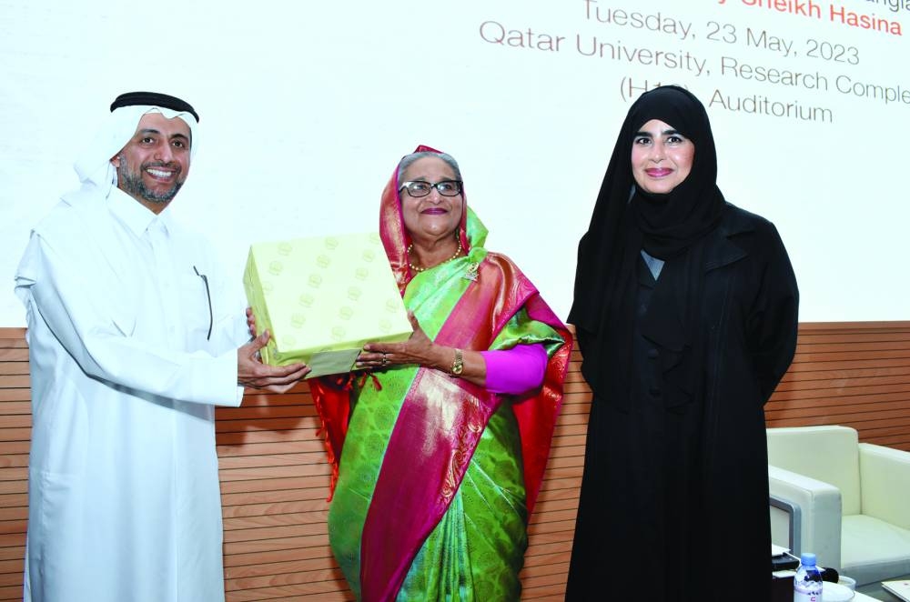 Bangladesh PM Sheikh Hasina being honoured on the occasion.