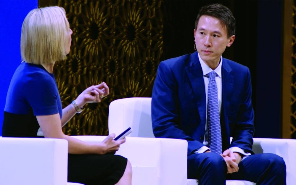 TikTok CEO Shou Chew at the Qatar Economic Forum Tuesday.