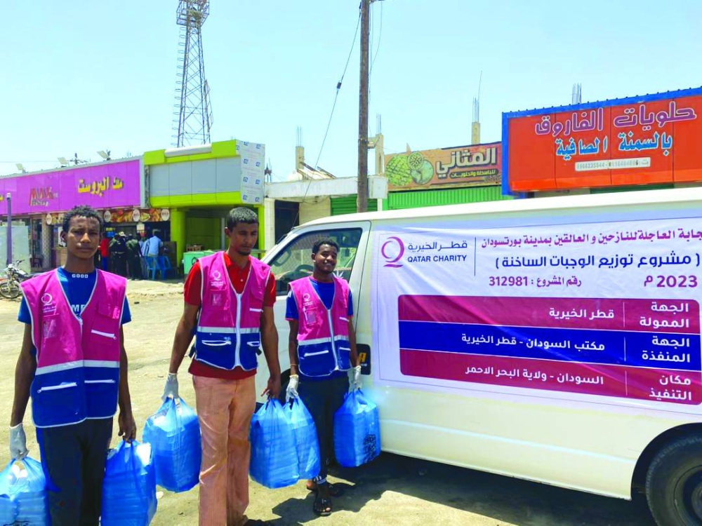 Field teams continued to provide thousands of hot meals with the support of the Qatar Fund for Development (QFFD).
