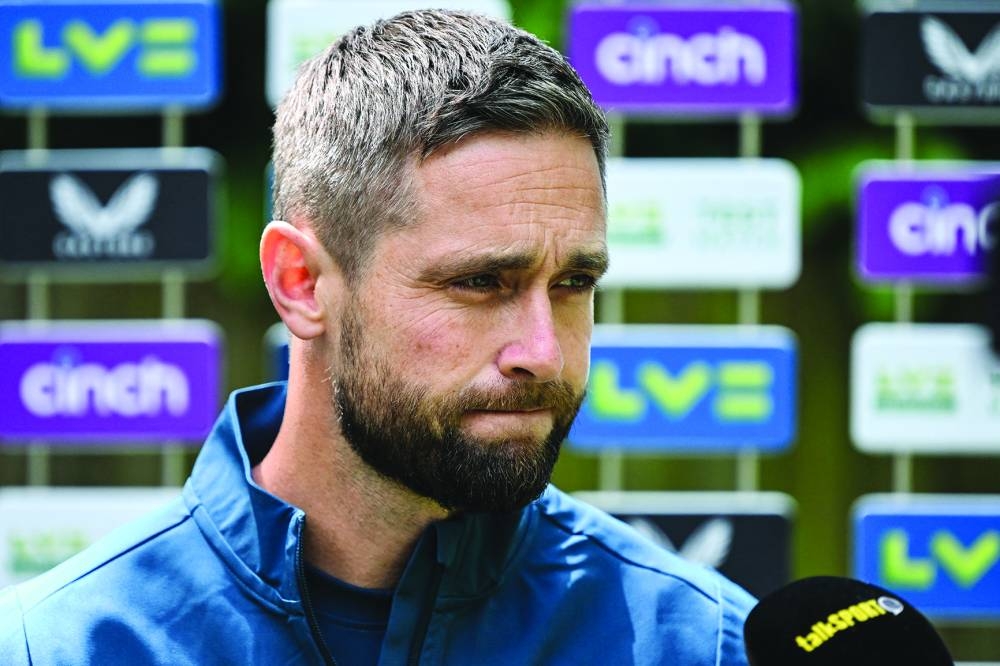 England’ Chris Woakes attends a press conference at Lord’s cricket ground in London on Tuesday. (AFP)