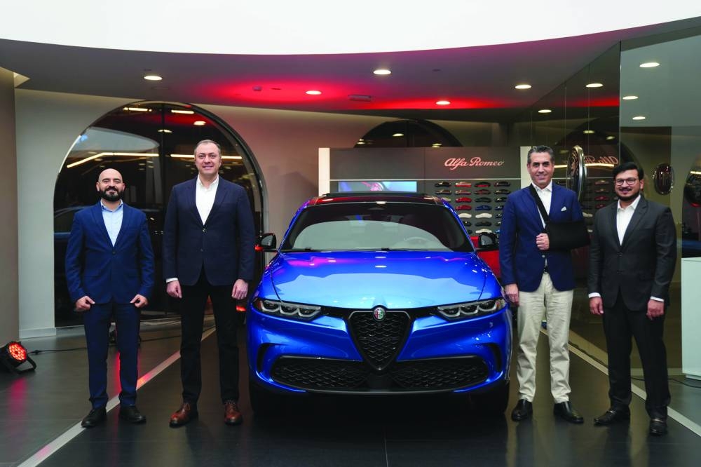 Alfardan Sports Motors officials with the all-new Tonale (supplied picture).