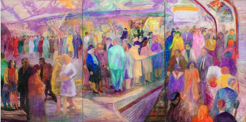 Farid Aouad's 'Metro scene', 1960–1970. (‘Beirut and the Golden Sixties: A Manifesto of Fragility’ exhibition) PICTURE: Qatar Museums