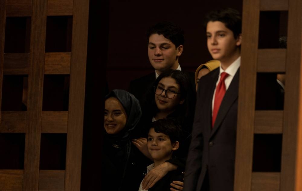 Grandchildren of Turkish President Tayyip Erdogan attend his swearing-in ceremony of President Tayyip Erdogan after his election win at the Turkish Parliament in Ankara. REUTERS/Umit Bektas