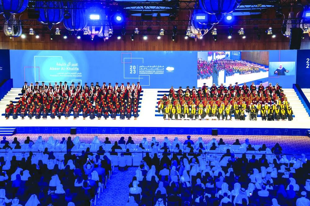 The achievers on stage.