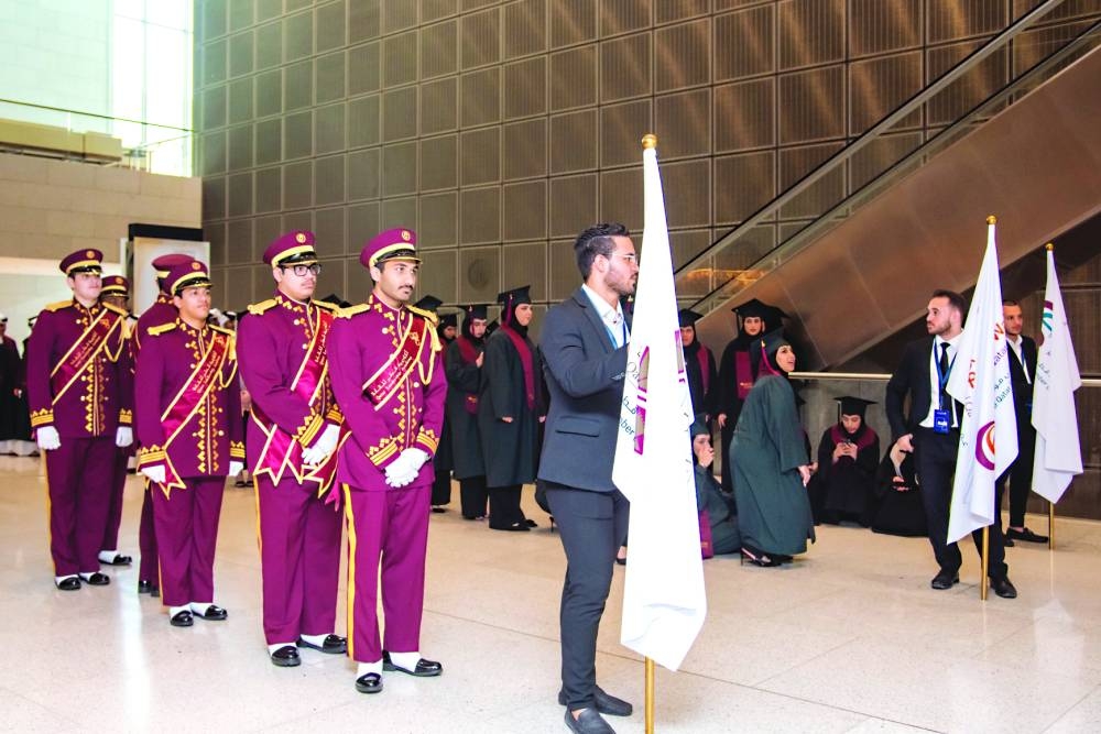 Several student volunteers led the first unified Qatar Foundation Schools Commencement Ceremony.