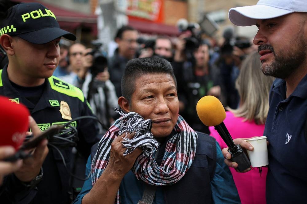 Fidencio Valencia, the grandfather of child survivors of a Cessna 206 plane that crashed in thick jungle, looks on, near the central military hospital, where the child survivors are hospitalized, in Bogota, Colombia. REUTERS/Luisa Gonzalez