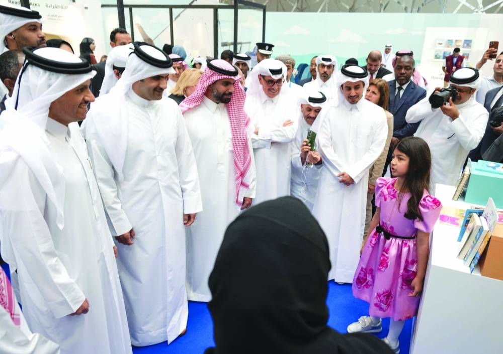 HE the Prime Minister And Minister Of Foreign Affairs Sheikh Mohamed Bin Abdulrahman Bin Jassim Al-Thani and other dignitaries at the inauguration of DIBF 2023 Monday.