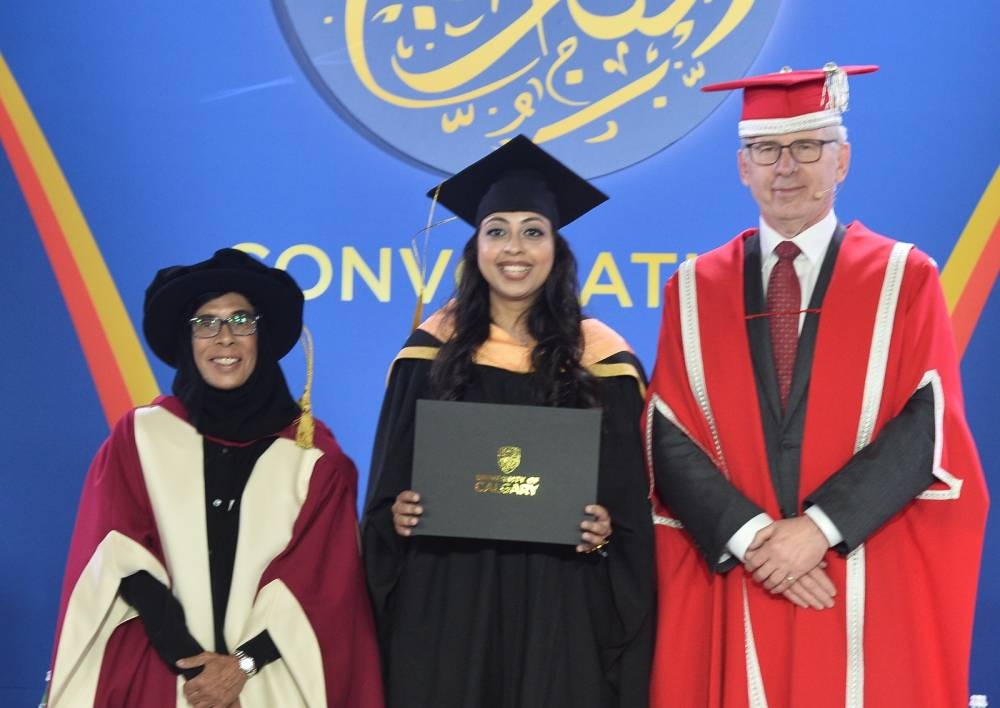 The University of Calgary in Qatar's Class of 2023 at the ceremony Wednesday. PICTURES: Shaji Kayamkulam.