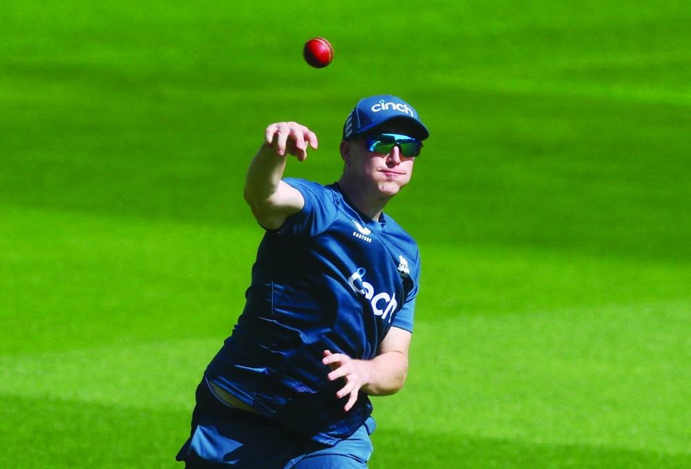England’s Harry Brook during a practice session in Birmingham on Wednesday. (Reuters)
