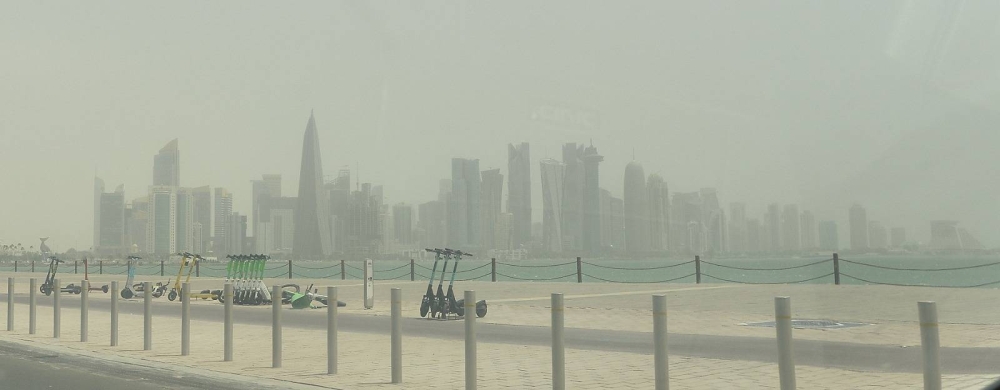 Dusty and windy conditions in Doha Thursday. PICTURES: Shaji Kayamkulam and Thajudheen