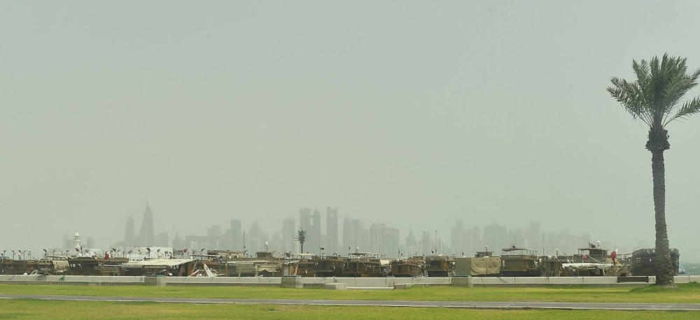 Dusty and windy conditions in Doha Thursday. PICTURES: Shaji Kayamkulam and Thajudheen