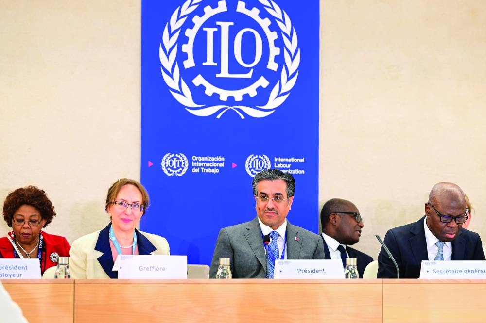 HE Dr Ali bin Samikh al-Marri, Minister of Labour and presiding officer of the 111th International Labour Conference, attends the concluding day at the summit.