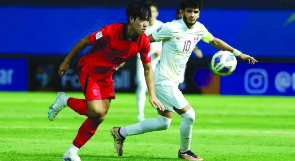
Action from Qatar-Korea match of AFC U17 Asian Cup Thailand 2023 in Pathum Thani, Thailand. 