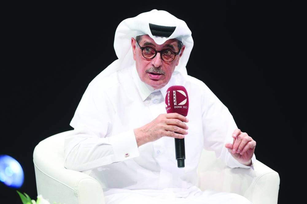 HE Dr Hamad bin Abdulaziz al-Kawari speaking during the symposium.