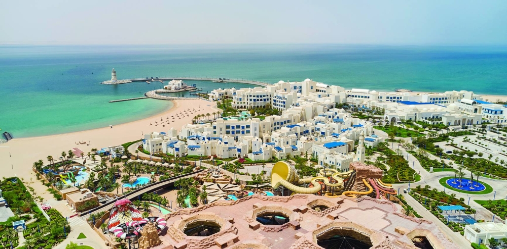 Hilton Salwa Beach Resort & Villas - an aerial view.