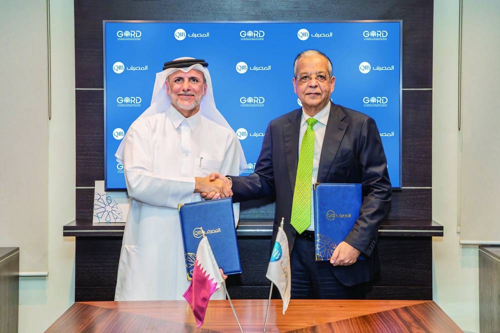 The MoU was signed by Tarek Y Fawzi, chief wholesale banking officer from QIB and Dr Yousef Alhorr, founding chairman of Gord.