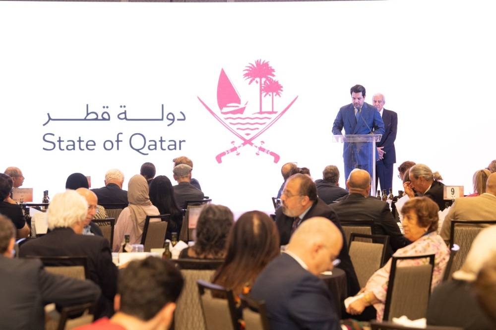 Qatar's ambassador to the US HE Sheikh Mishaal bin Hamad al-Thani received the award during the annual dinner ceremony that was held by ADC.